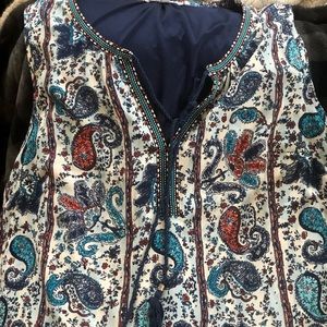Blue Paisley midi dress XL. Gently used
